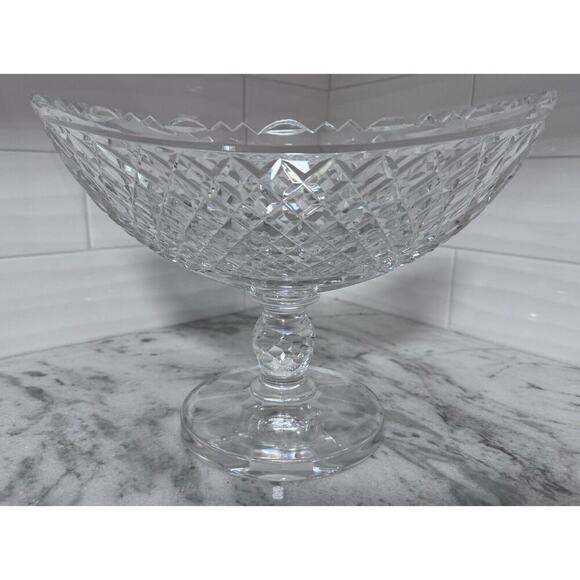 Waterford Prestige Collection Crystal Compote Centerpiece Boat Bowl 13”